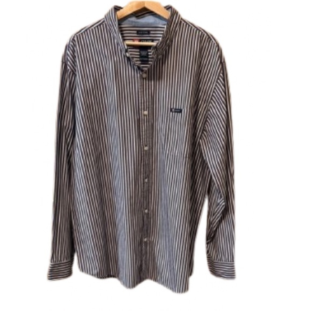Chaps Men's purple &white Striped Shirt XXL